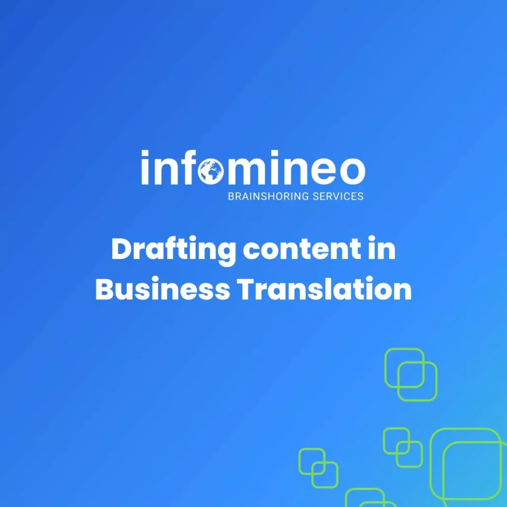 Drafting content in Business translation