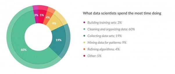 Pie Graph Showing The Breakup of Data Scientist Tasks