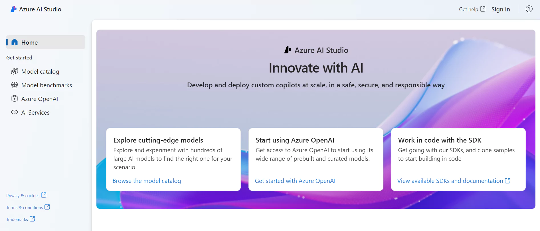 Microsoft Azure AI Studio