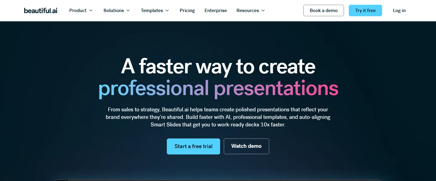 Beautiful.ai homepage